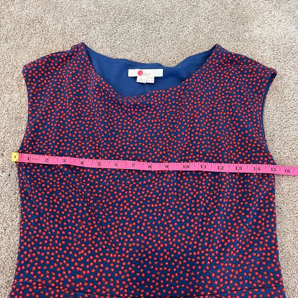 Boden Women's‎ Fit and Flare Dress High Neck Blue Red Flowers Size 6P - Picture 8 of 9